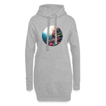 Vielseitiges Korallenriff Unterwasserdesign - Hoodie-Kleid - Grau meliert - Vorne