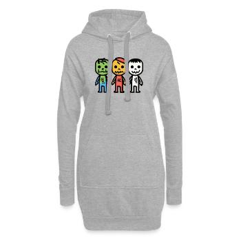 Zombies Halloween - Sweat-shirt à capuche long Femme - gris chiné - Devant