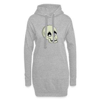 Dessin animé ludique de sourire de crâne - Sweat-shirt à capuche long Femme - gris chiné - Devant