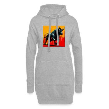 taureau - Sweat-shirt à capuche long Femme - gris chiné - Devant