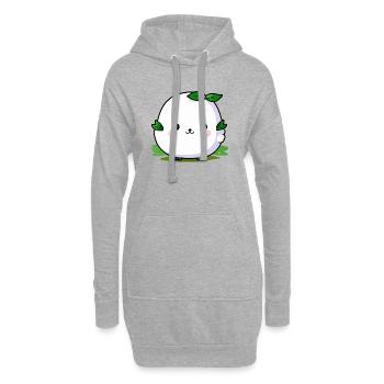 Kawaii Pflanze Kuschel Maskottchen - Hoodie-Kleid - Grau meliert - Vorne
