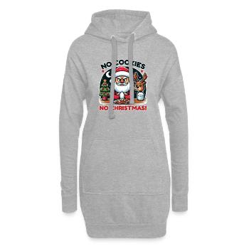 Weihnachtsmann fordert Cookies – Festlicher Spaß - Hoodie-Kleid - Grau meliert - Vorne