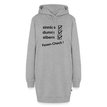 Faxen-Check - Hoodie-Kleid - Grau meliert - Vorne