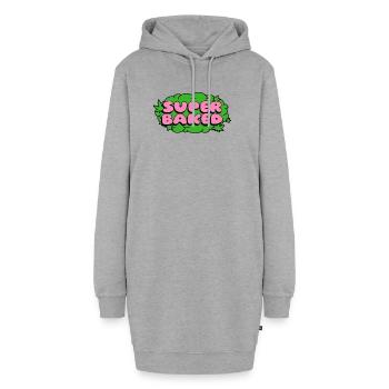 Super Baked Neon Pop - Hoodie-Kleid - Grau meliert - Vorne