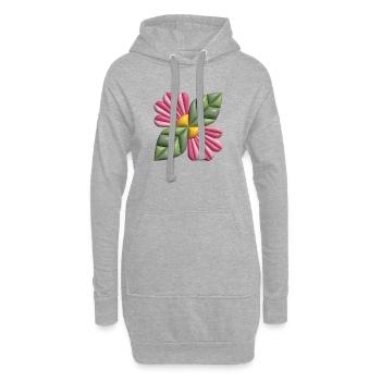 3d-Blumenquadrat - Hoodie-Kleid - Grau meliert - Vorne