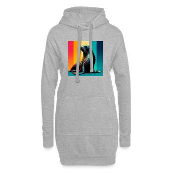 Phoque - Sweat-shirt à capuche long Femme - gris chiné - Devant