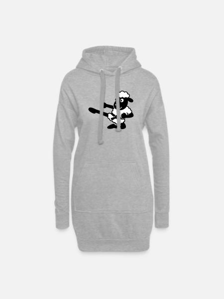 Karate Sheep - Hoodie Dress - heather grey
