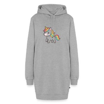 Collection Rêve de Licorne Pastel - Sweat-shirt à capuche long Femme - gris chiné - Devant