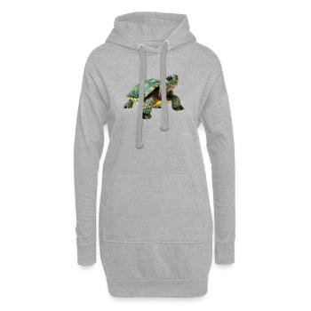 Grün Gelb Schildkröte Muster - Hoodie-Kleid - Grau meliert - Vorne