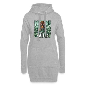 Stay Wild Tiger in Jungle - Nature Power - Hoodie-Kleid - Grau meliert - Vorne