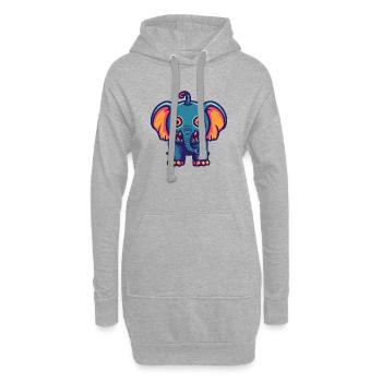 éléphant Halloween bande dessinée drôle - Sweat-shirt à capuche long Femme - gris chiné - Devant