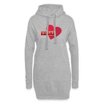 Lettrage EDGAR en forme de cœur - Sweat-shirt à capuche long Femme - gris chiné - Devant
