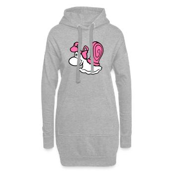 Schnecke Mädchen weiblich süß hübsch Schleife Frau - Hoodie-Kleid - Grau meliert - Vorne