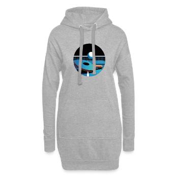 pingpong vecteur bleu tennis de table flair - Sweat-shirt à capuche long Femme - gris chiné - Devant