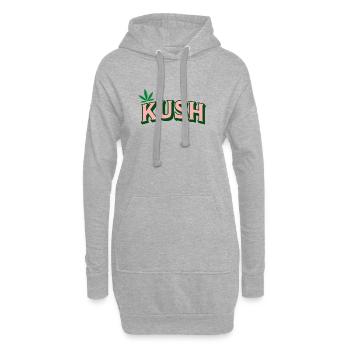 KUSH Rétro Feuille - Sweat-shirt à capuche long Femme - gris chiné - Devant