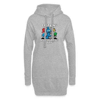 Que je roque aussi mes émotions - Sweat-shirt à capuche long Femme - gris chiné - Devant
