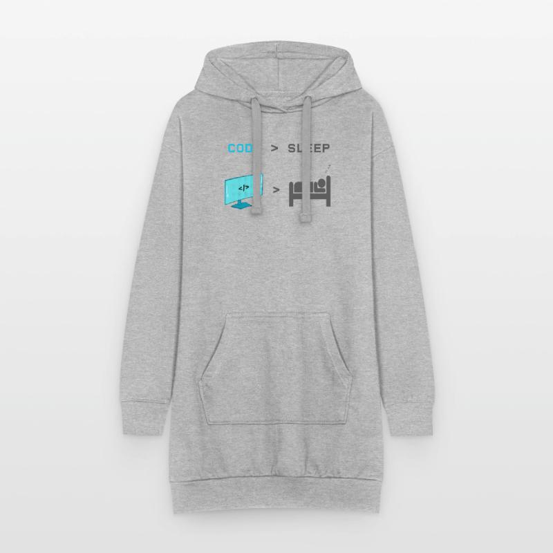 Code vs Sleep: Coder im Schlafmodus Hoodie-Kleid