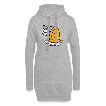 Schnecke ängstlich unsicher nach hinten gucken süß - Hoodie-Kleid - Grau meliert - Vorne