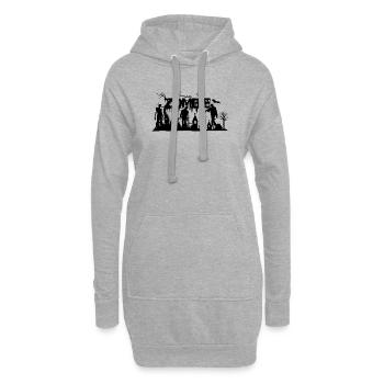 ZOMBIE - Sweat-shirt à capuche long Femme - gris chiné - Devant
