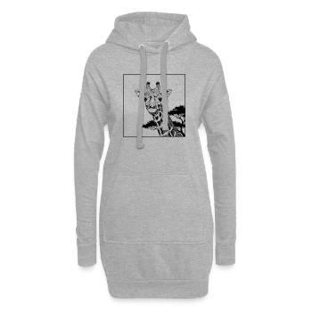 Afrikanische Giraffe - Hoodie-Kleid - Grau meliert - Vorne