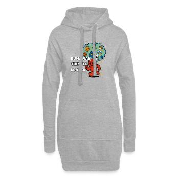Leader penseur en fuite - Sweat-shirt à capuche long Femme - gris chiné - Devant
