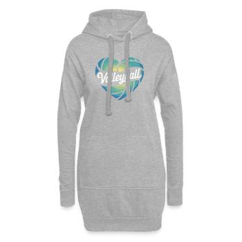 Volleyball Herz Volleyballer - Hoodie-Kleid - Grau meliert - Vorne