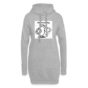 Kiwis Crossing: Reisender Kiwi mit Rucksack - Hoodie-Kleid - Grau meliert - Vorne