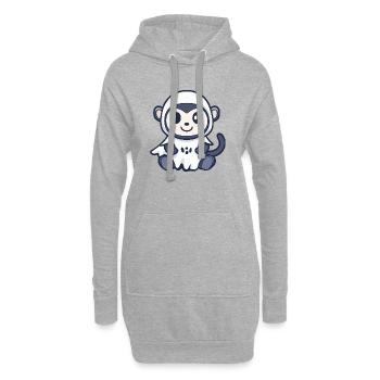Singe Halloween fantôme - Sweat-shirt à capuche long Femme - gris chiné - Devant