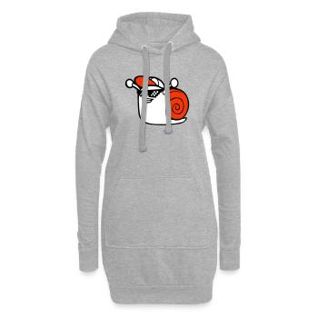 Schnecke Sonnenbrille niedlich süß glücklich Cool - Hoodie-Kleid - Grau meliert - Vorne