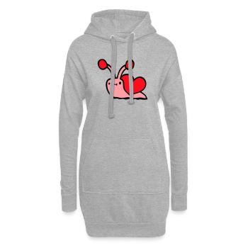Escargot Coeur Escargot Coquille Mignon Amour Romantique - Sweat-shirt à capuche long Femme - gris chiné - Devant