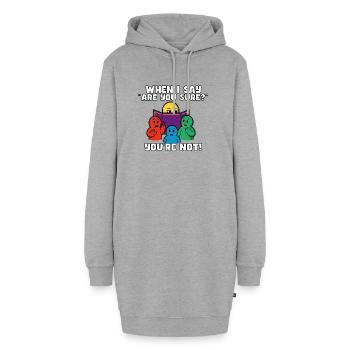« Êtes-vous sûr ? » = regret instantané - Sweat-shirt à capuche long Femme - gris chiné - Devant