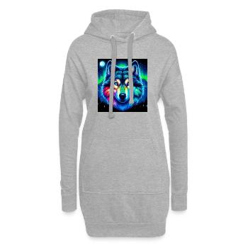 Wolf - Hoodie Dress - heather grey - Front