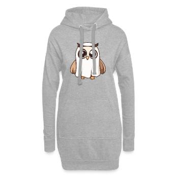 Eule Halloween Geist - Hoodie-Kleid - Grau meliert - Vorne