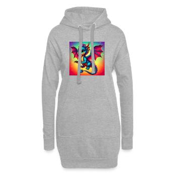 dragon - Sweat-shirt à capuche long Femme - gris chiné - Devant