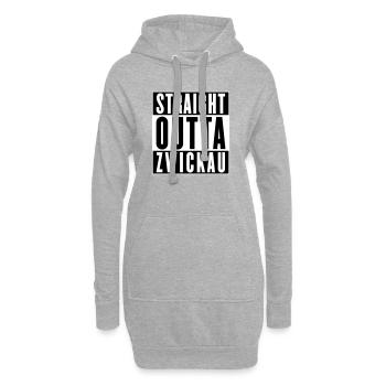 Straight outta Zwickau (Farben änderbar) - Hoodie-Kleid - Grau meliert - Vorne