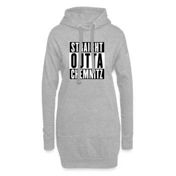 Tout droit sorti de Chemnitz (couleurs changeantes) - Sweat-shirt à capuche long Femme - gris chiné - Devant