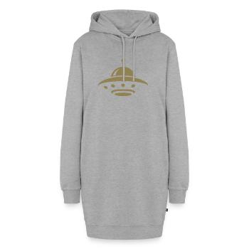 Minimaliste OVNI Alien soucoupe volante Sil - Sweat-shirt à capuche long Femme - gris chiné - Devant