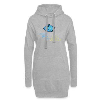 plus de paillettes - Sweat-shirt à capuche long Femme - gris chiné - Devant