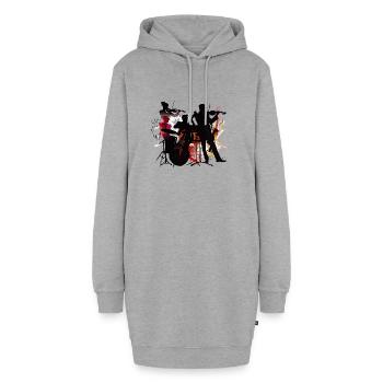 Explosion de couleur de silhouette de gang - Sweat-shirt à capuche long Femme - gris chiné - Devant