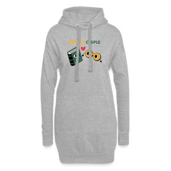 Couple parfait : nuage et parapluie - Sweat-shirt à capuche long Femme - gris chiné - Devant