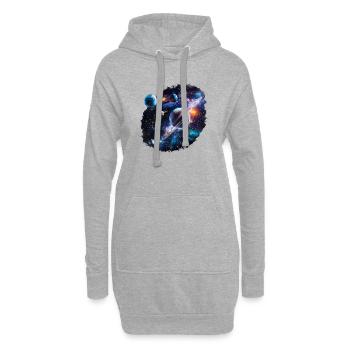 Galaktisches Planetensystem Muster - Hoodie-Kleid - Grau meliert - Vorne