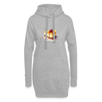 Gâteau au fromage Aquarelle - Sweat-shirt à capuche long Femme - gris chiné - Devant