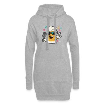 Bière Fête Schlager Musique Chope Bière Verre Chanteur - Sweat-shirt à capuche long Femme - gris chiné - Devant