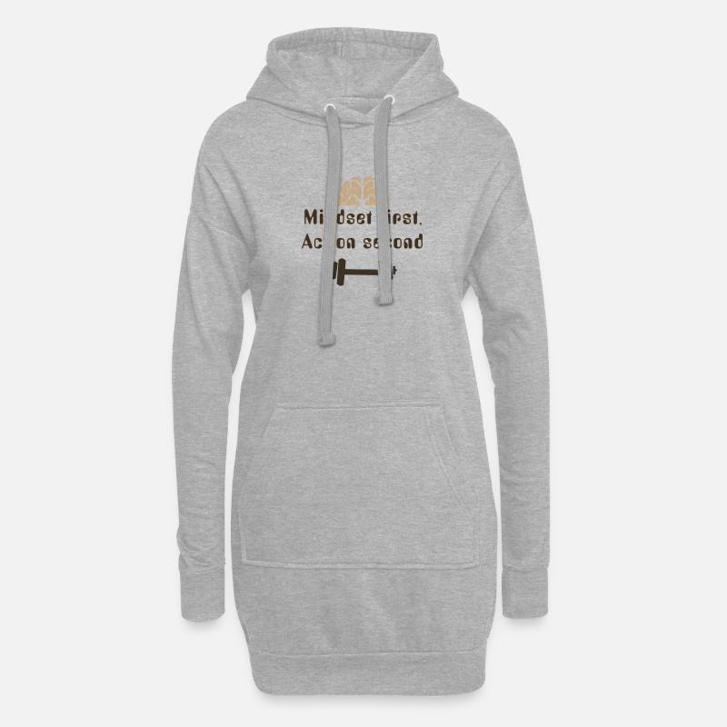 MIndsetFirstActionSecond_20250924 - Hoodie-Kleid - Grau meliert