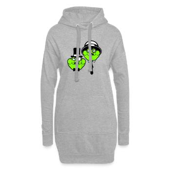 2 Frogs Sir Lunettes Empire Monocle Homme Chapeau Haut de forme - Sweat-shirt à capuche long Femme - gris chiné - Devant