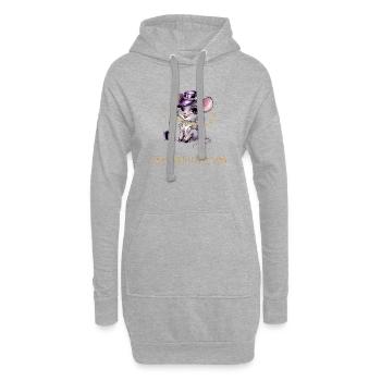 Heiße Maus mit Glamour & Lippenstift - Hoodie-Kleid - Grau meliert - Vorne