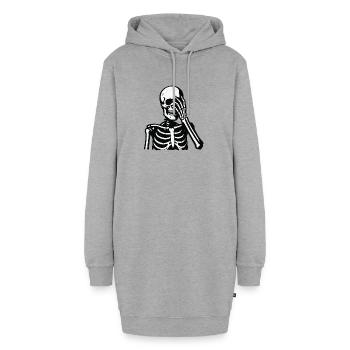 Skelett-Hand Augenblick | Oh Mann - Hoodie-Kleid - Grau meliert - Vorne