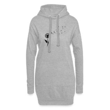 Dandelion Wishes & Freedom Blowing Seeds - Hoodie-Kleid - Grau meliert - Vorne
