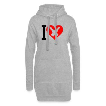 I Love Bier - Hoodie-Kleid - Grau meliert - Vorne