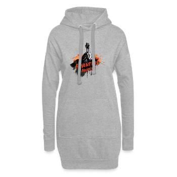 Adventure Awaits - Wandermotiv - Hoodie-Kleid - Grau meliert - Vorne